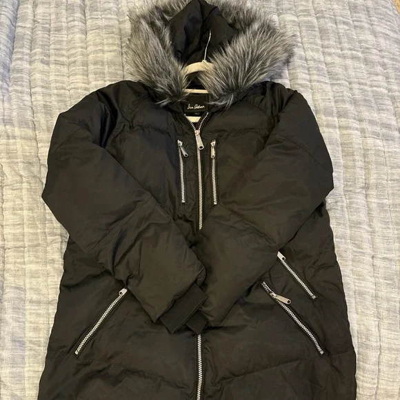 Last call❗️Sam Edelman Black Puffer Coat with Faux Fur Trim - Picture 3 of 5